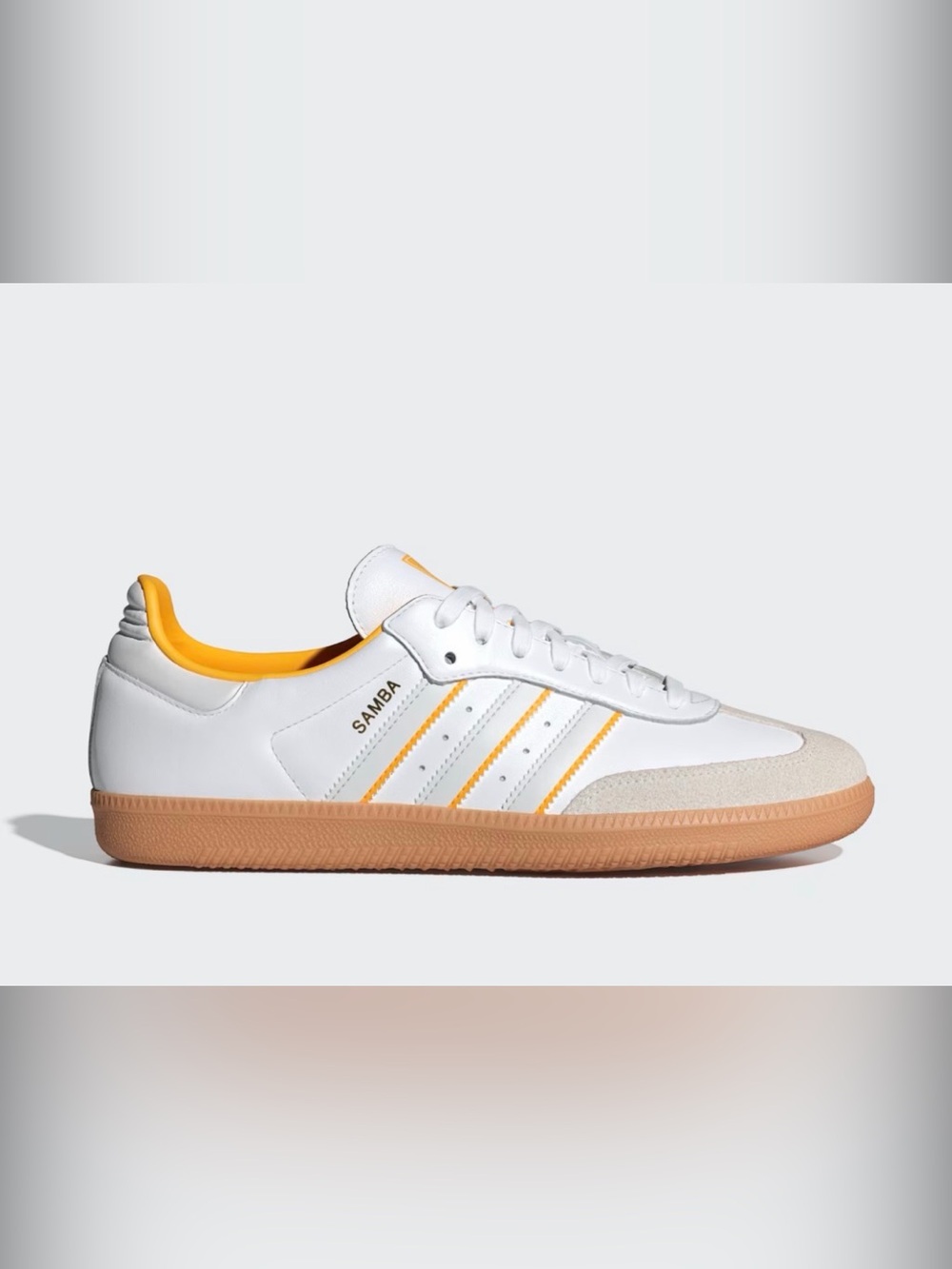 adidas Samba kids White & Yellow Low-Top Sneakers size 3.5